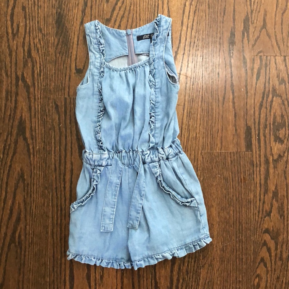 Lili Gaufrette denim romper.